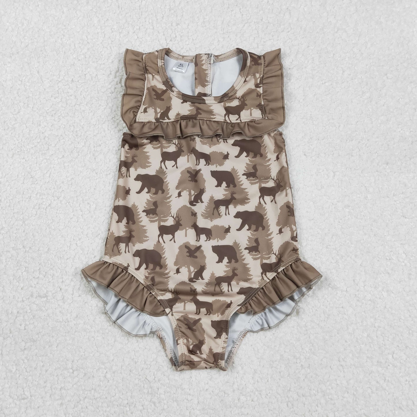 S0599 Baby Girls Wild Animal Swimsuit One-piece