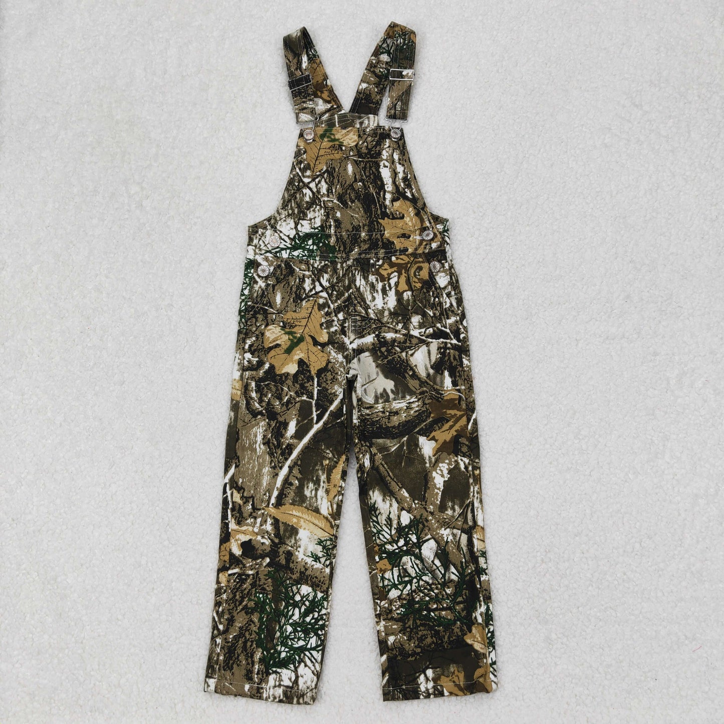 Baby Girls Fall Brown Leaves Camo Denim Strap jumpsuits Overall