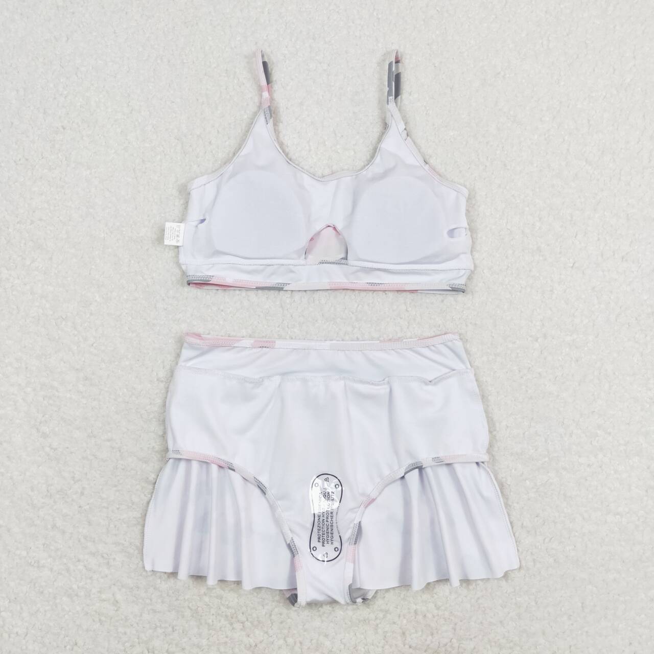 S0285 Baby Girls Pink Gray Camo Two pieces Swimsuits