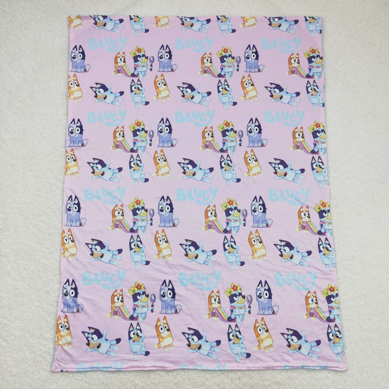 BL0130 Cute Baby Girls Cartoon Blue Dog Blanket