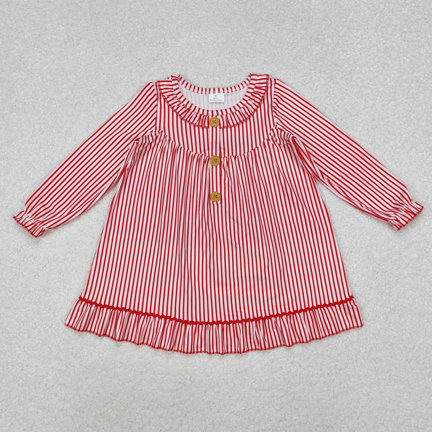 Baby Girls Chrismtas Red Striped Gown