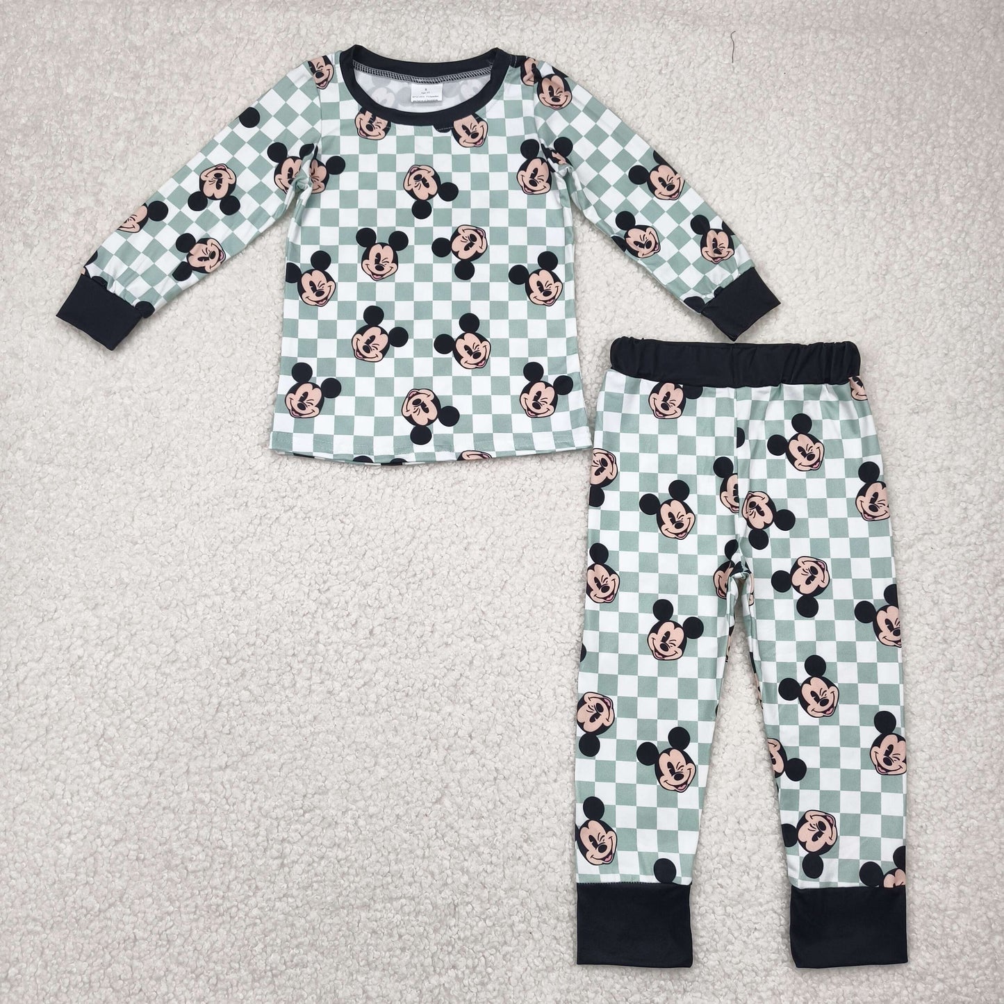 BLP0937 Baby Boys Cartoon Mouse Long Sleeve Pajama Set