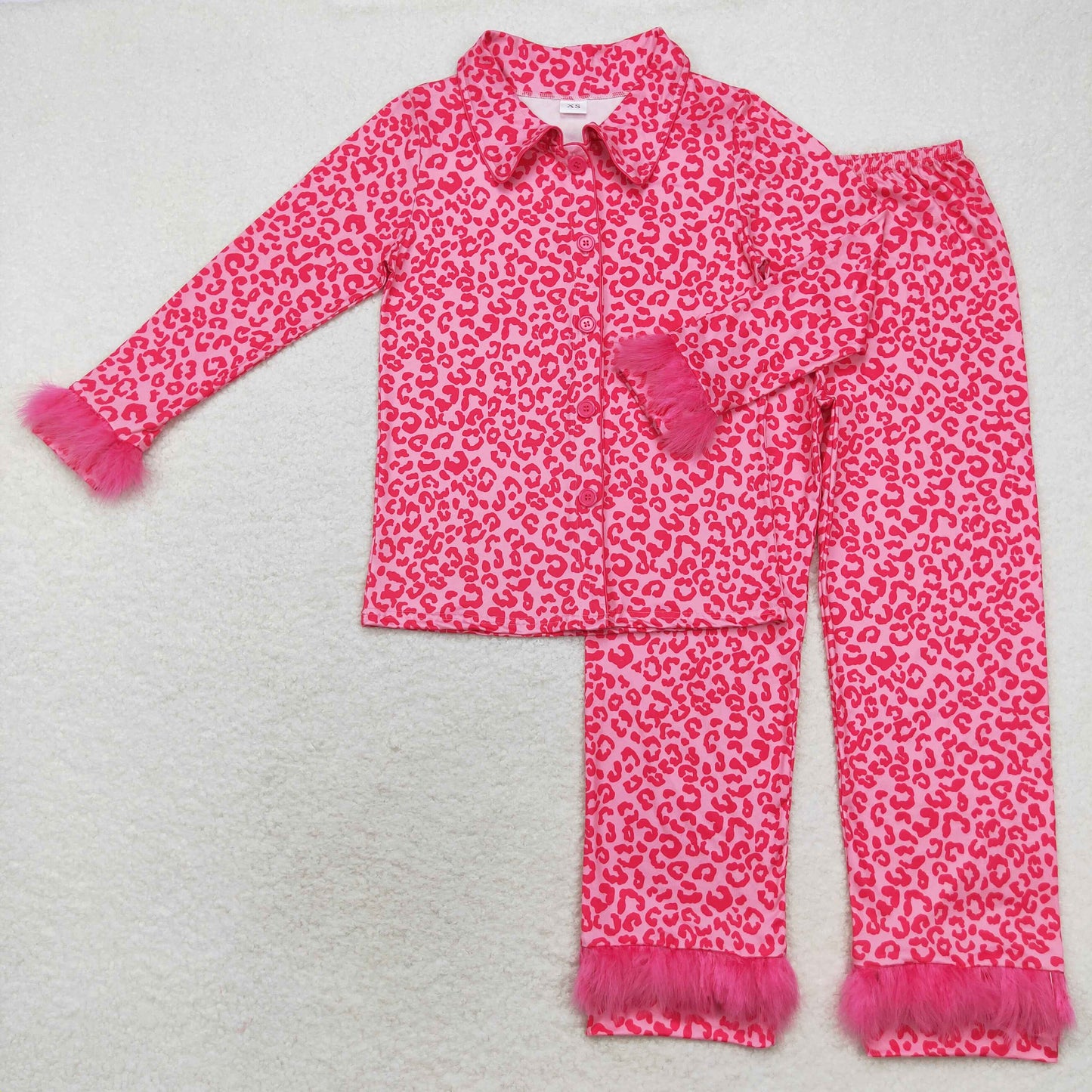 Adult Women Hot Pink Leopard Pajama Set