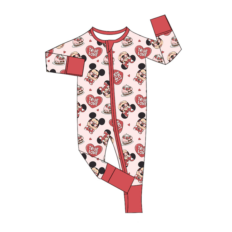 Baby Girls Ture Love Catoon Mouse Zipper Romper 5 MOQ Preorder