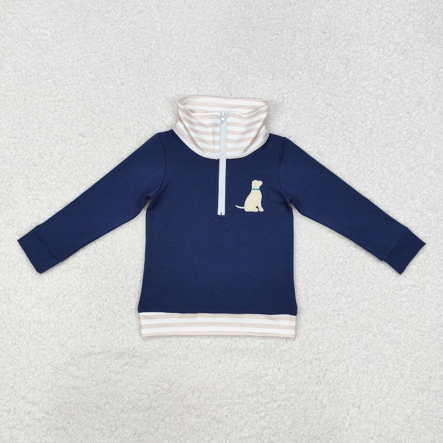 Baby Boys Long Sleeve Embroidery Dog Pullvoer Top