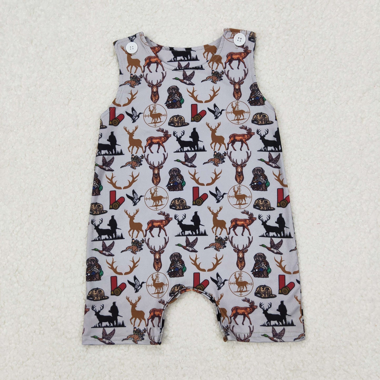 Baby Boys Gray Sleeves Deer Dogs Ducks Western Hunting Jonjon
