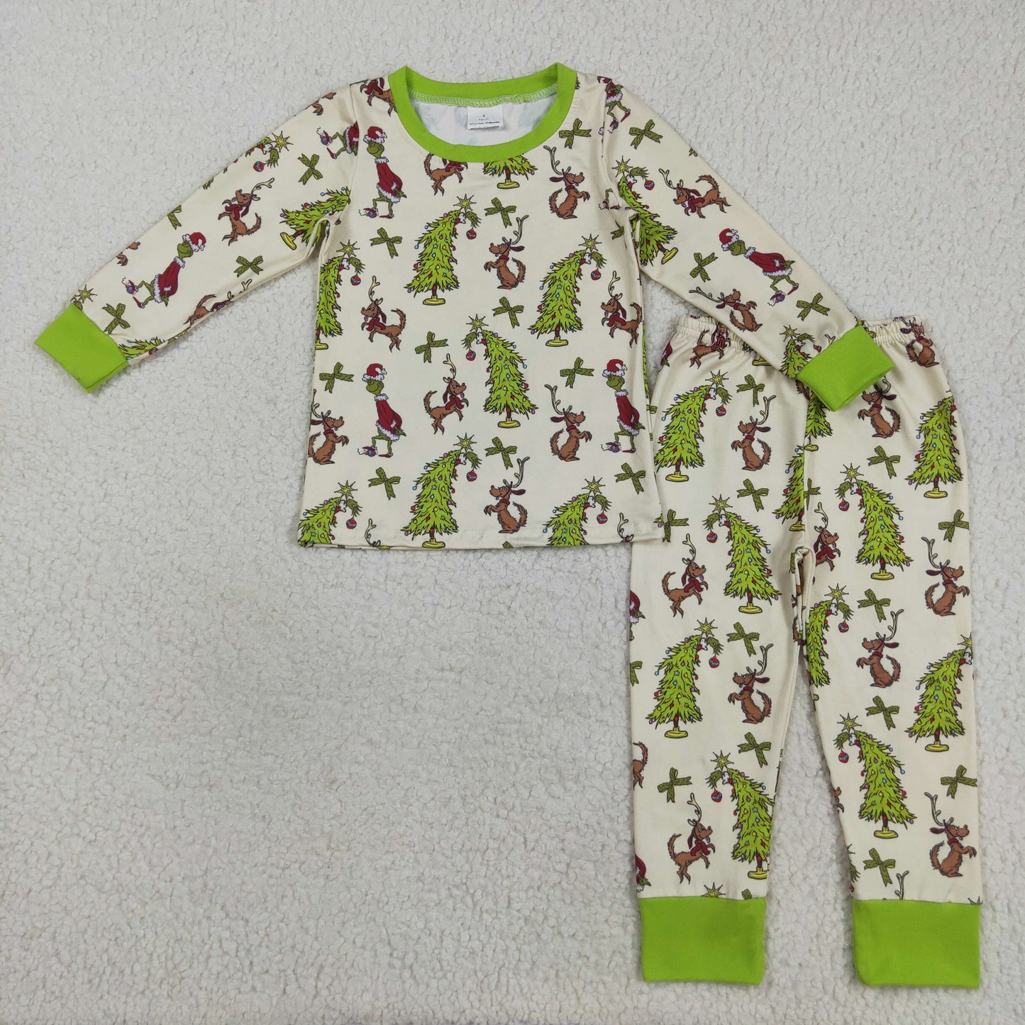 GLP2627 Baby Boys Christmas Tree Dog Pajama Set