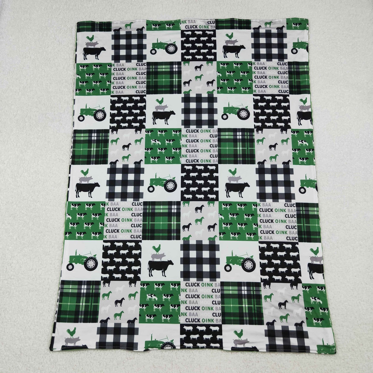 BL0056 Cluck Oink Baby Farm Blanket