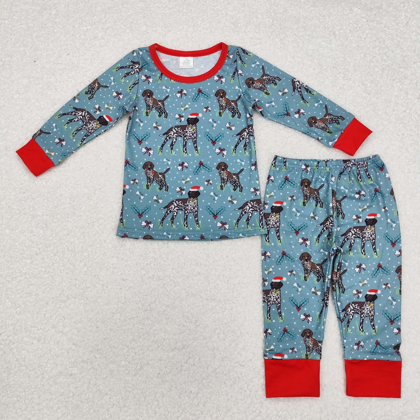 Baby Boys Christmas Hunting Dog Long Sleeve Pajama Set