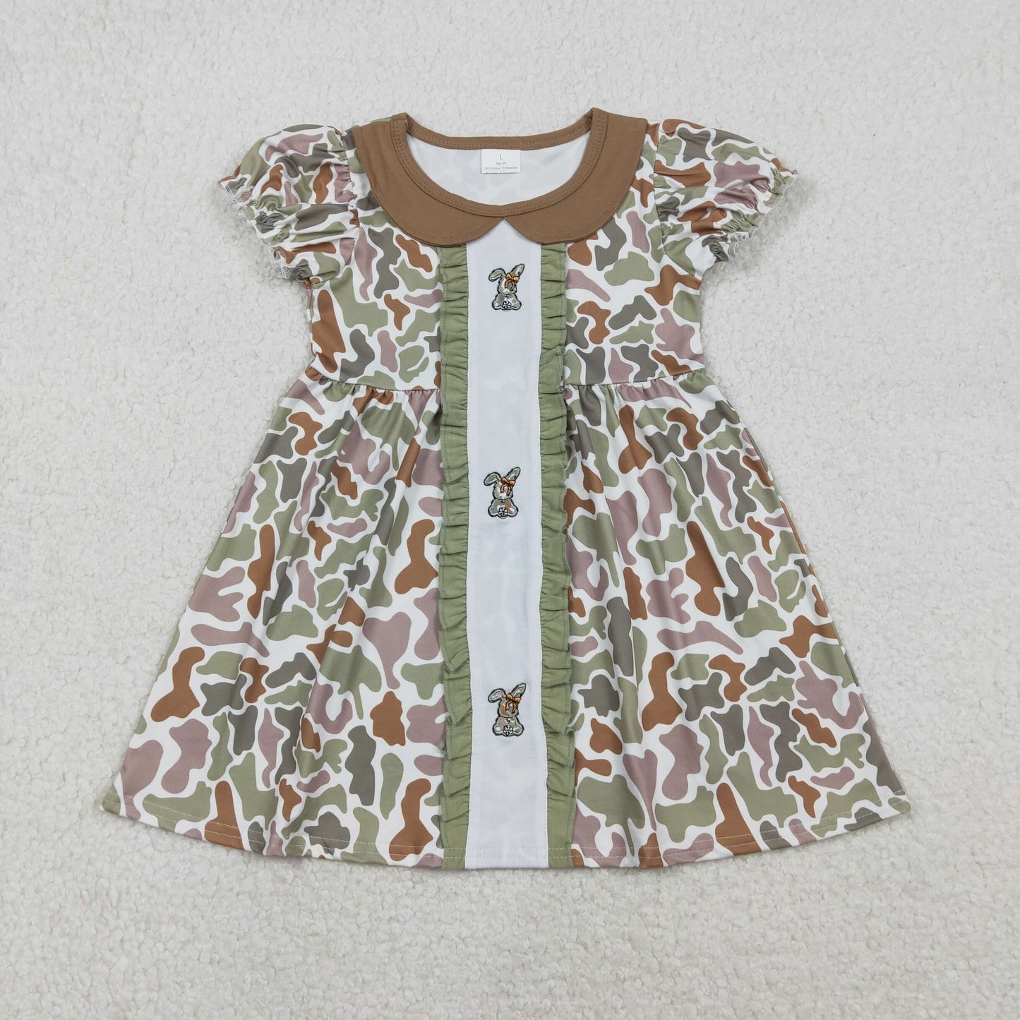 Baby Girls Easter Bunny Camo Short Sleeve Dress