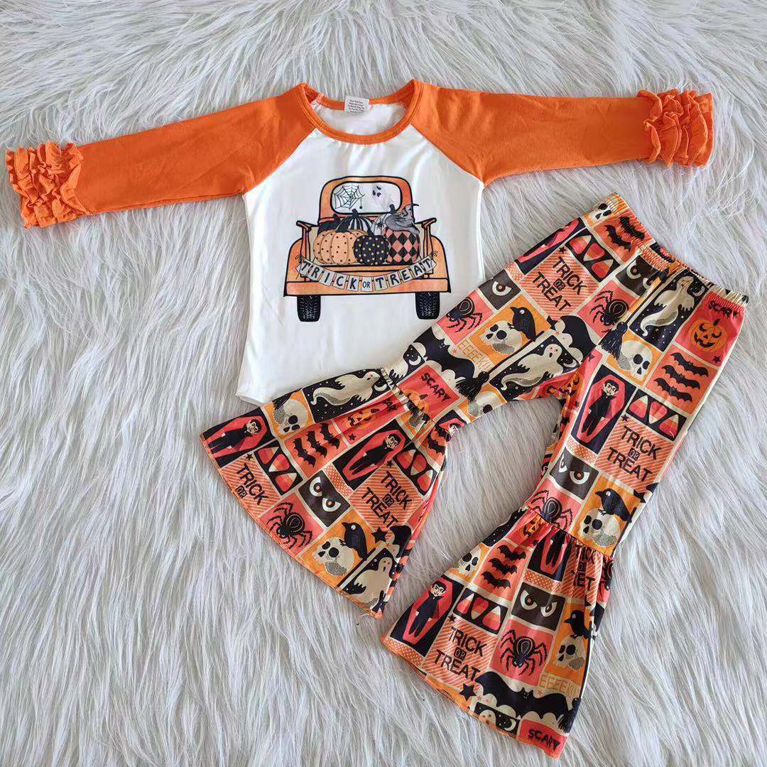 Baby Girls Fall Pumpkin Sunflower Bottom Pants Outfit On Sale Close on 2025.10.15