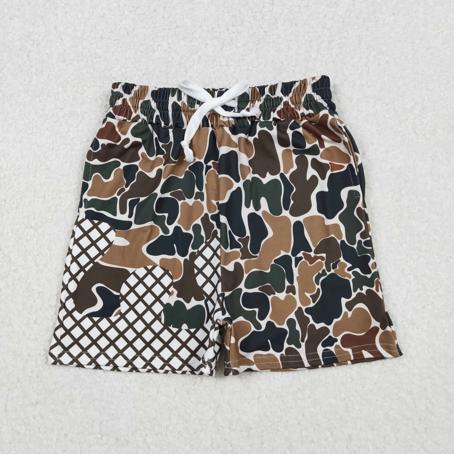 SS0651 Baby Boys Brown Camo Ice Cream Shorts