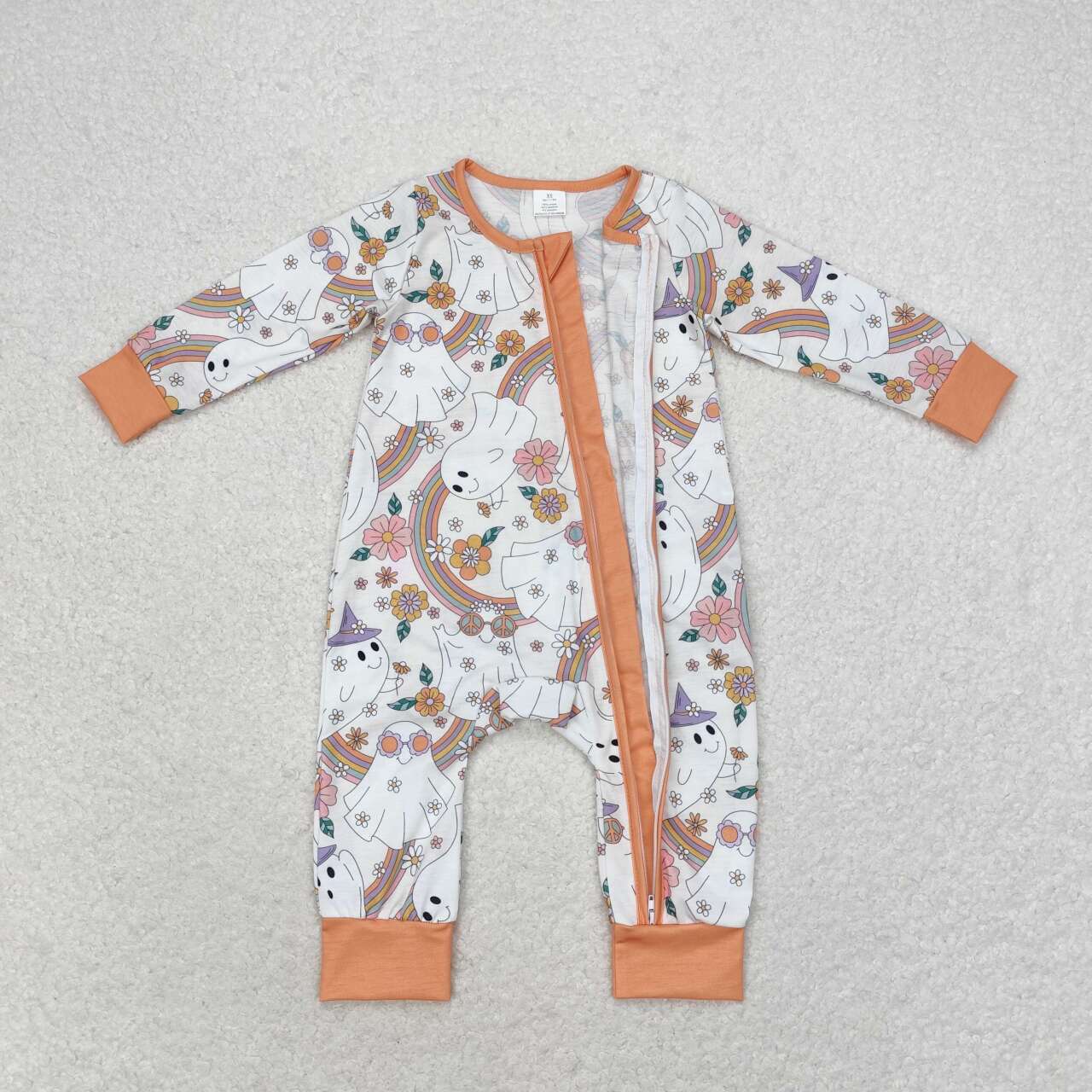 Baby Boys Halloween Ghost Zipper Romper