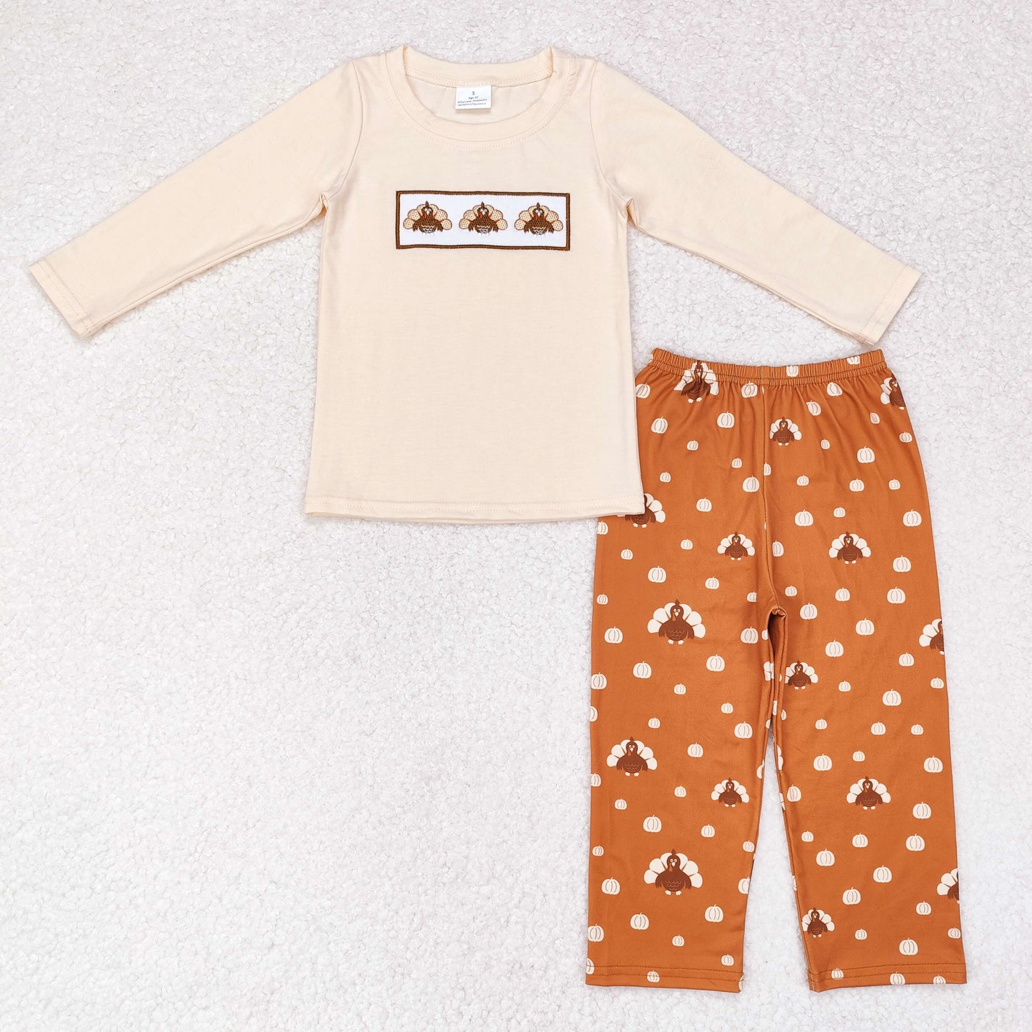 BLP0542 Baby Boys Turkey Top Brown Pants Set