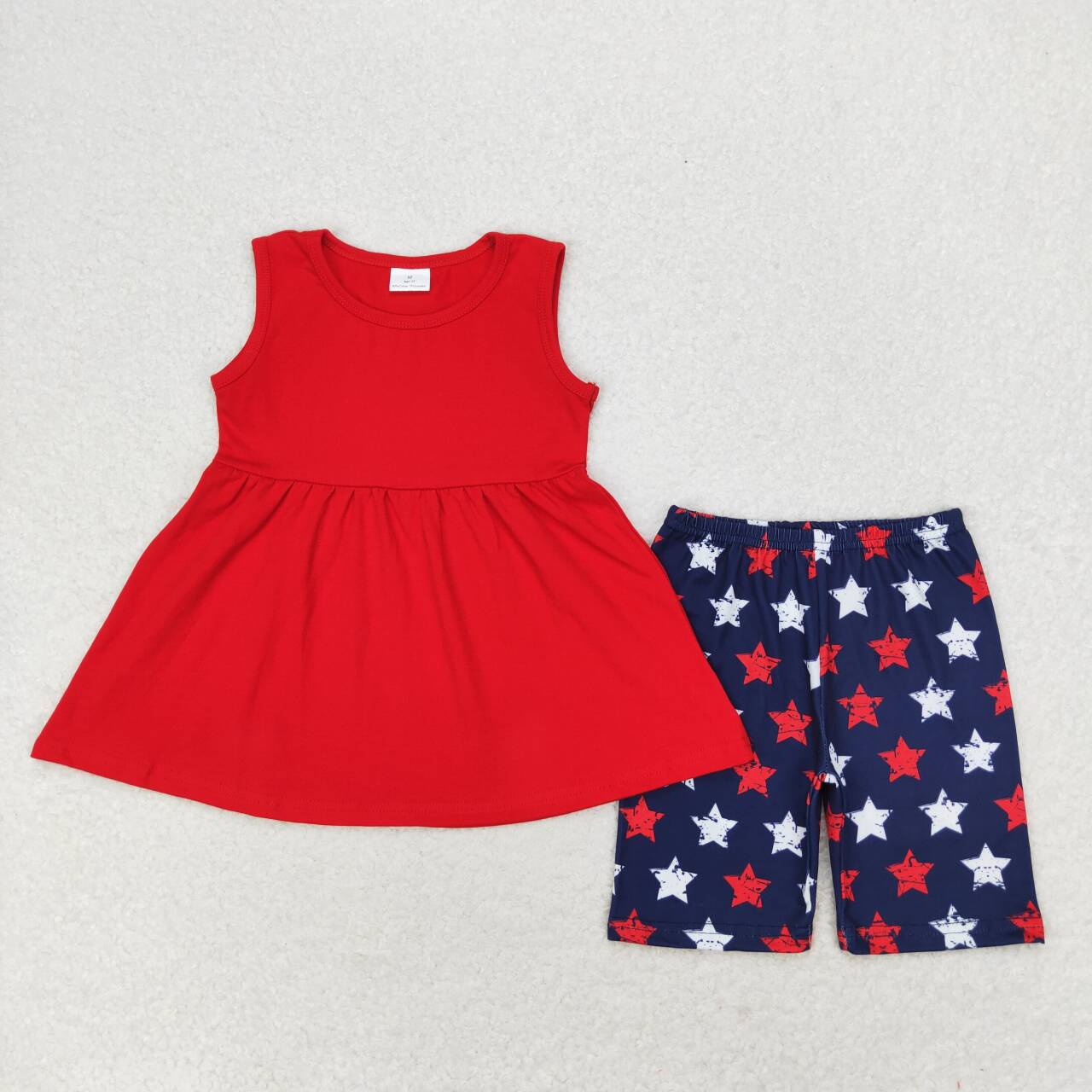 GSSO1302 Baby Girls Summer July 4th Stars Shorts Set