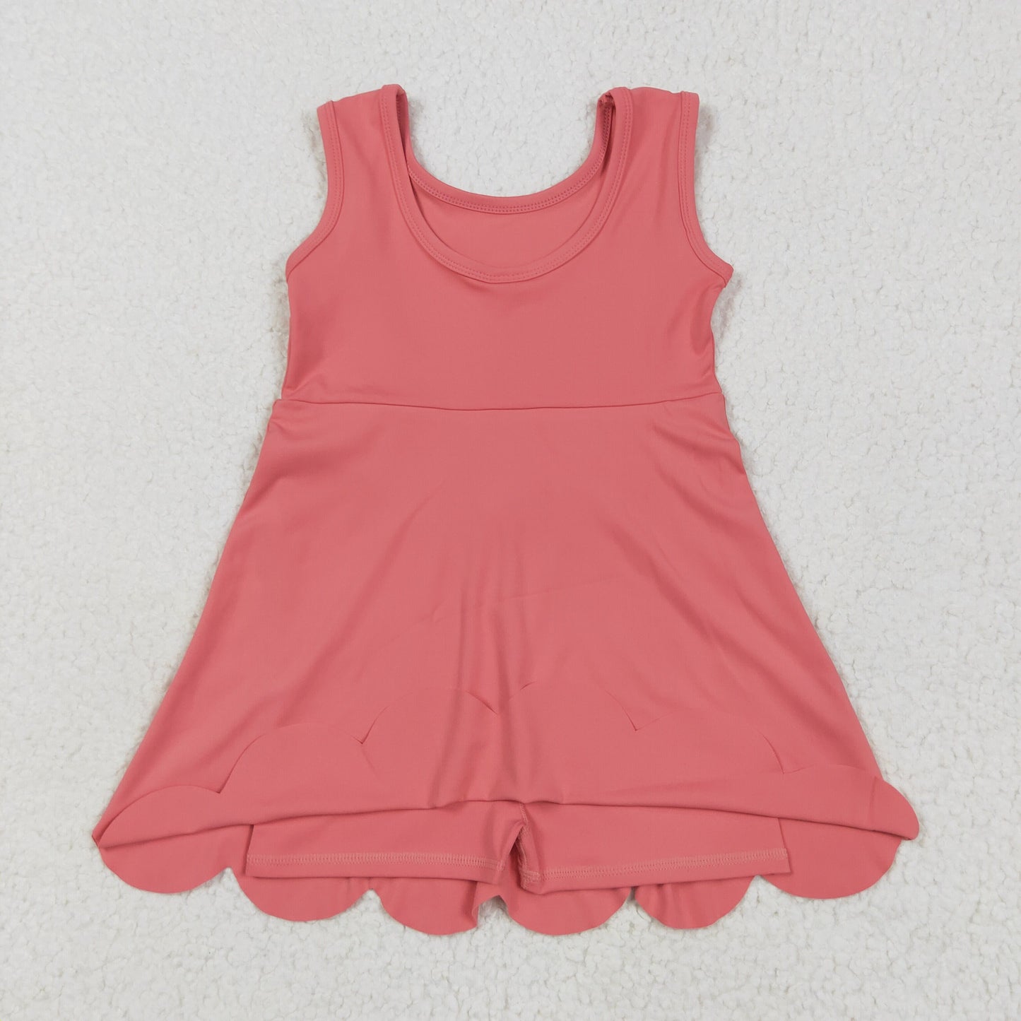 Kids Girls Active Hot Pink Sleeveless Yoga Dress With Ruffle