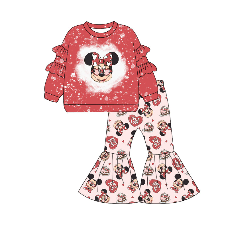 Baby Girls True Lvoe Cartoon Bell Botton Pants Set 5 MOQ Preorder