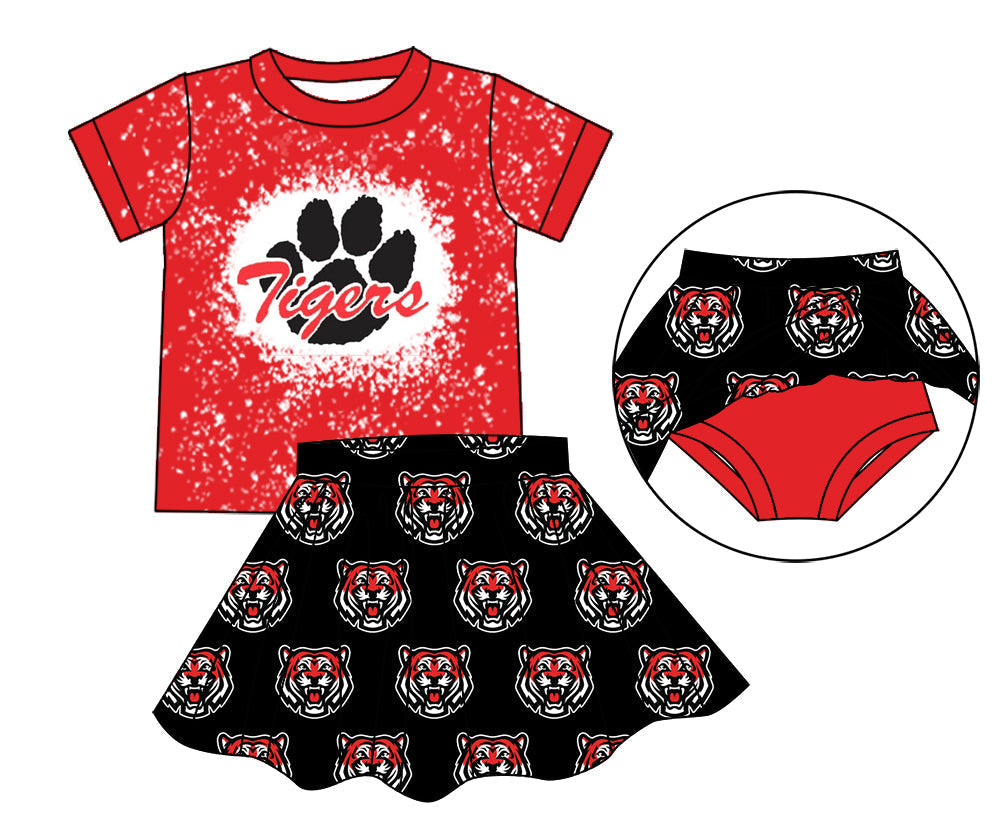 Kids Girls Tiger Football Team Skirt Set Preorder 3 MOQ