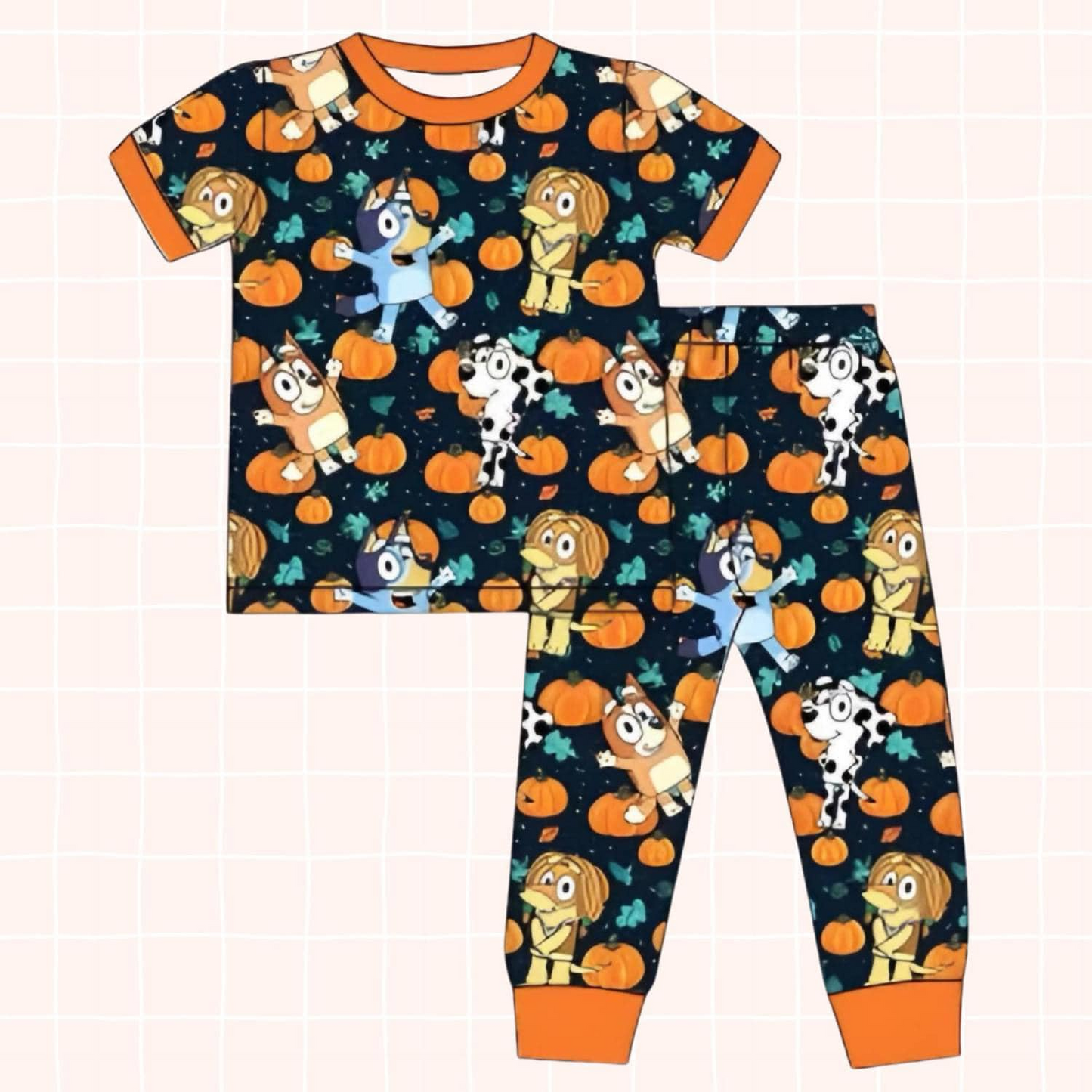 Cartoon Dog Baby Boys halloween Pajama Set Pre-order 3 MOQ