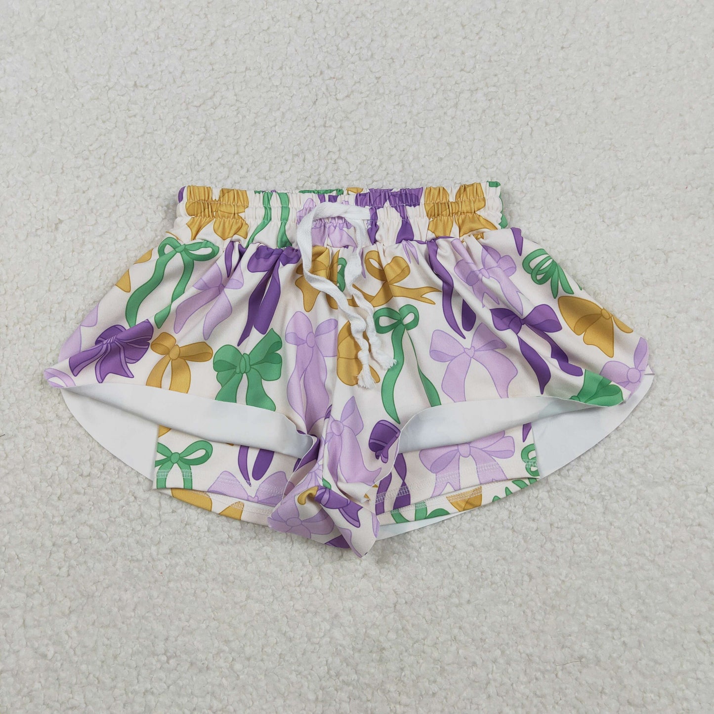SS0684 Baby Girls Mardi Gars Bows Active Shorts