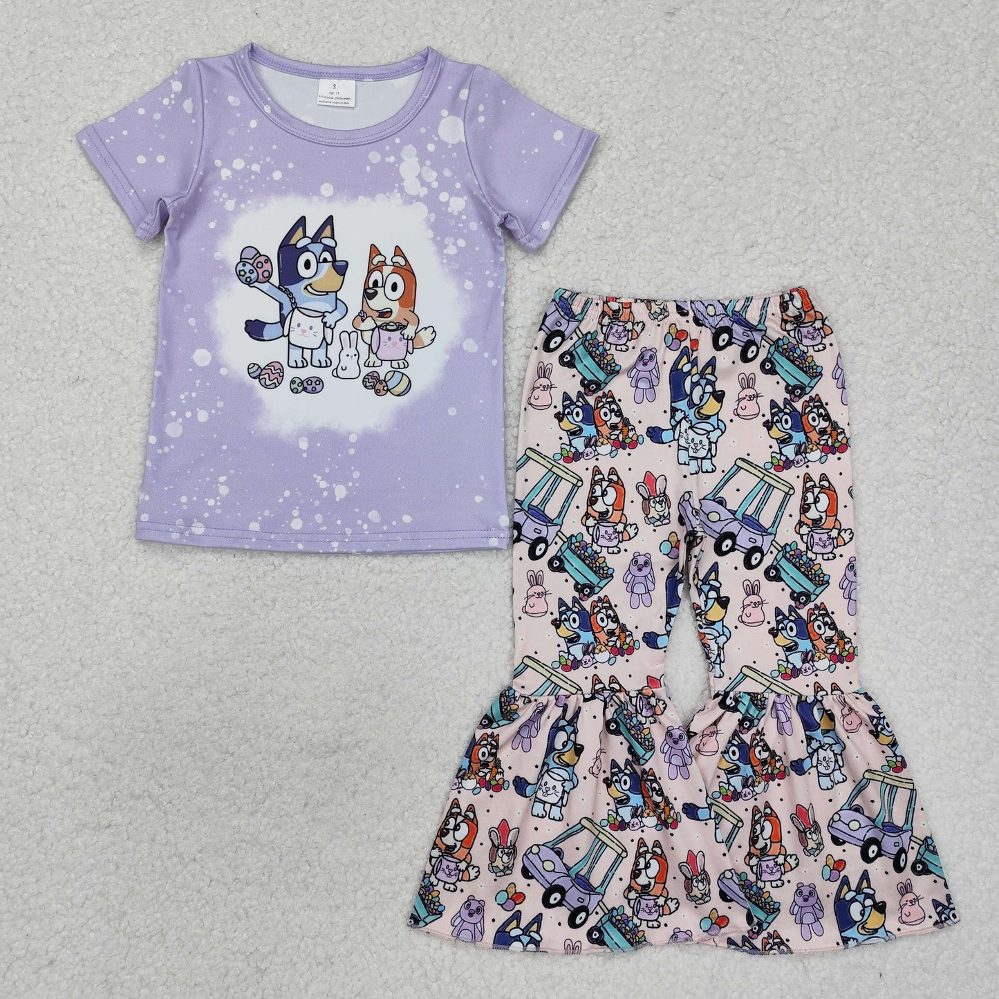 Baby Girls Cartoon Dog Easter Pants Set