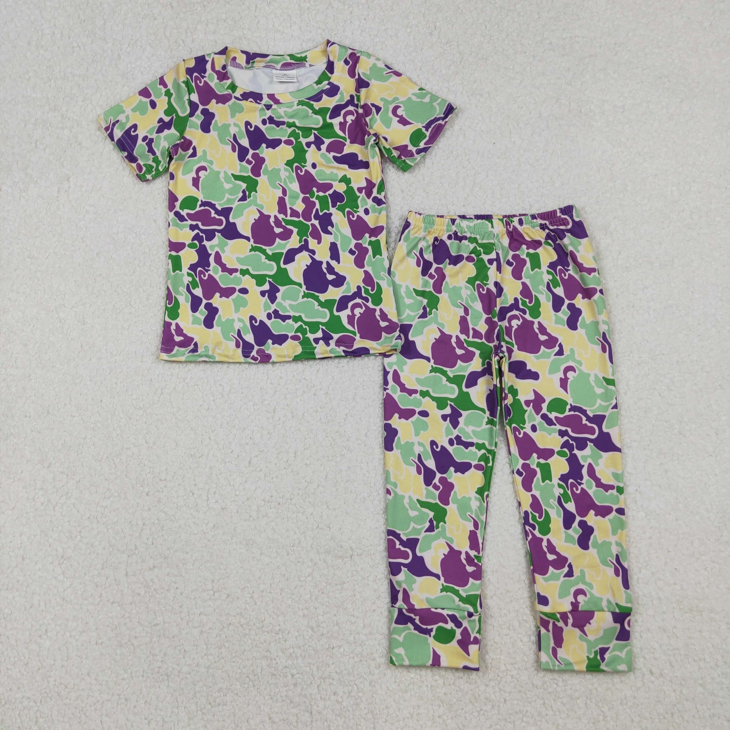 BSPO0584 Baby Boys Mardi Grad Camo Pajama Set