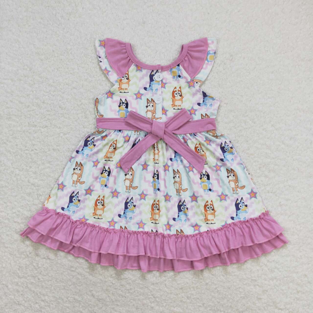 Baby Girls Cartoon Dog Dress With Belt