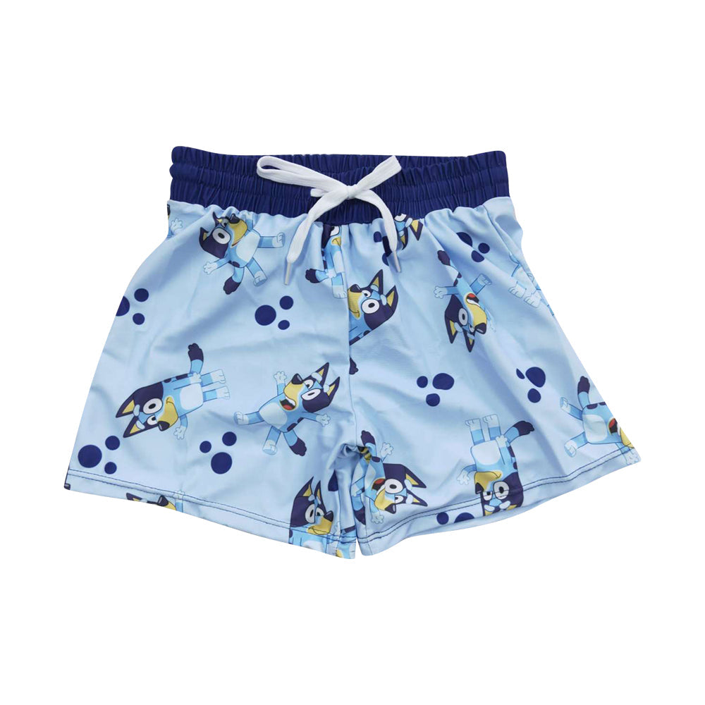 Boys Cartoob Blue Dog Summer Swimwear Swimming Trunks