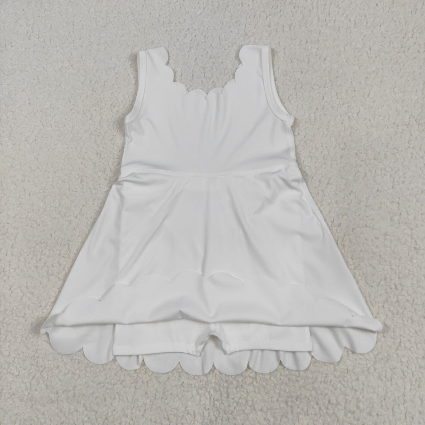 GSD2370 Baby Girls White Sleeveless Yoga Dress