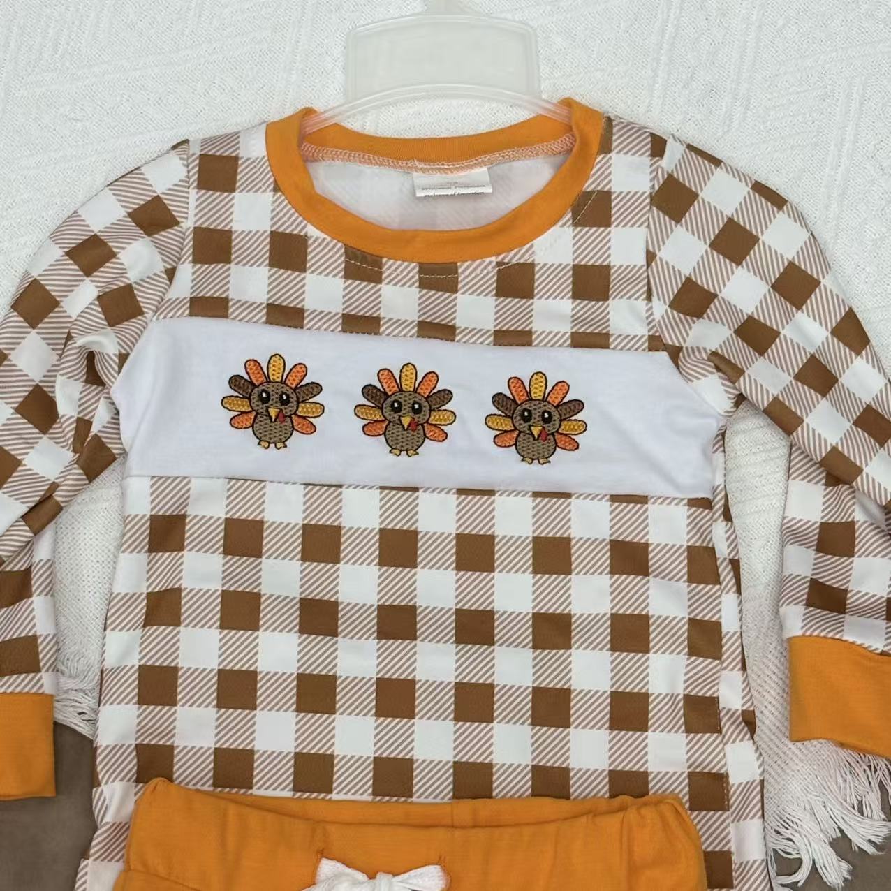 BLP1186 Kids Boys Thankgiving Turkey Jogger Outfit