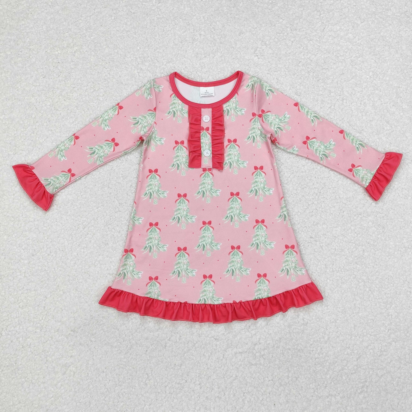 Baby Girls Christmas Tree Long Sleeve Dress