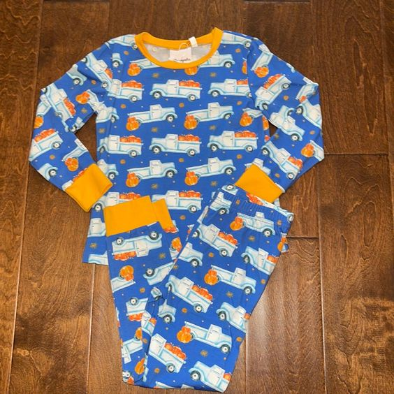 Baby Boys Pumpkin Truck Pajama Set Preorder