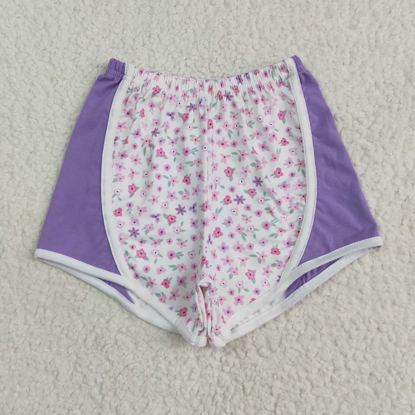 Baby Girls Purple Flowers Shorts