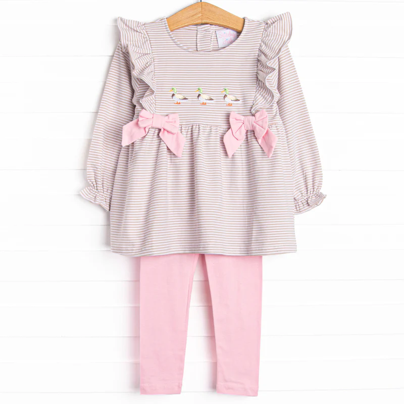 Baby Girls Mallard Duck Tunic Top Pink Leggings Set 5 MOQ