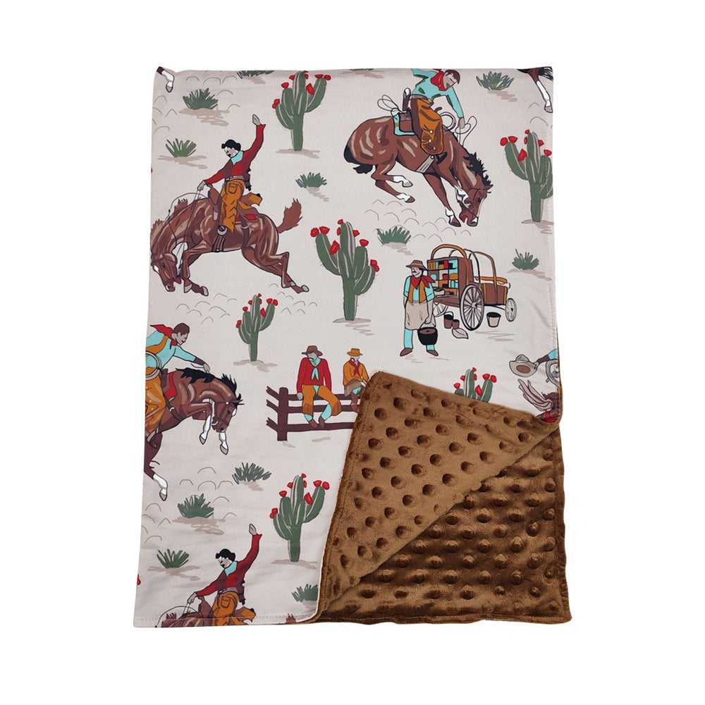 Baby Kids Rodeo Cactus Minky blankets