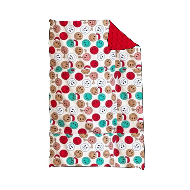 BL0138 Baby Girls Christmas Happy Face Blanket Pre-order
