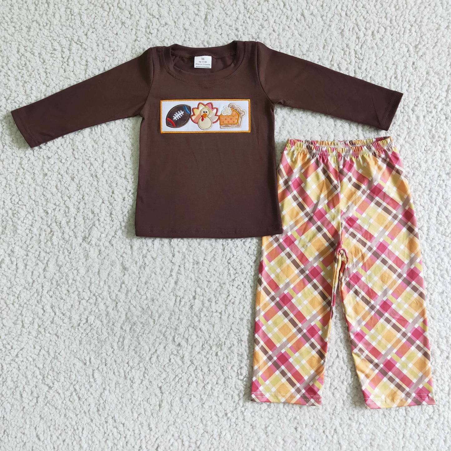 BLP0005 Baby Boys Thanksgiving Turkey Pie Outfit