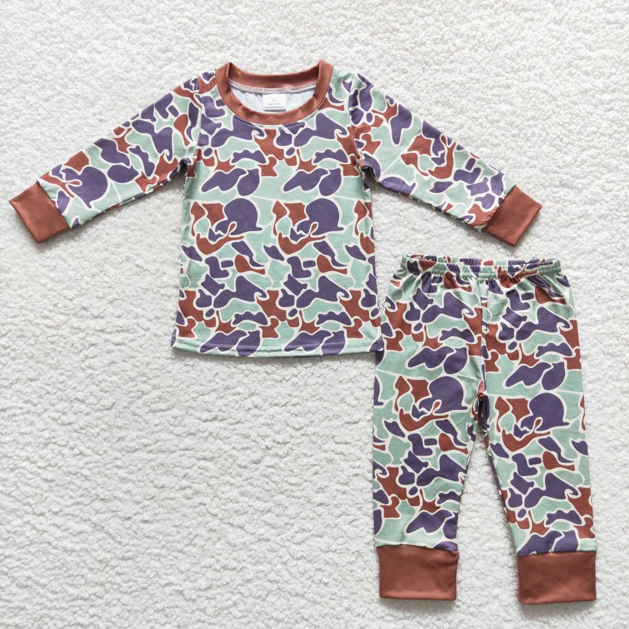 BLP0357 Kids Boys Camo Long Sleeve pajama set