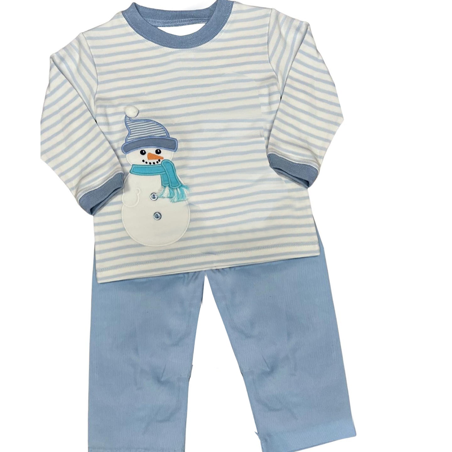 Baby Boys Snowmen Blue Pants Outfit Preorder