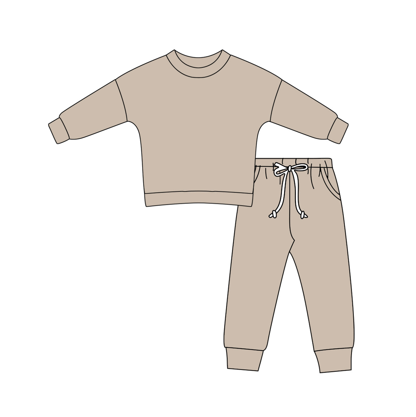 Kids Boys Solid Color Jogger pants Set Preorder