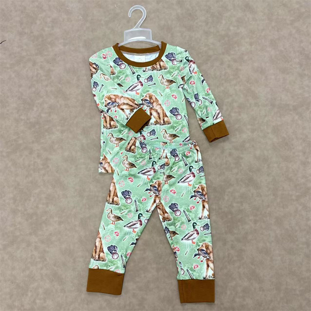 Kids Sibling Boys mallard duck long sleeve pajama set