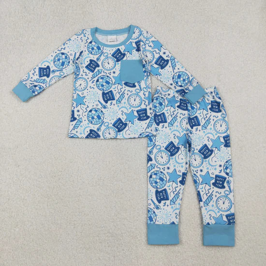Sibling Baby Long Sleeve Pajama Set Happy New Year