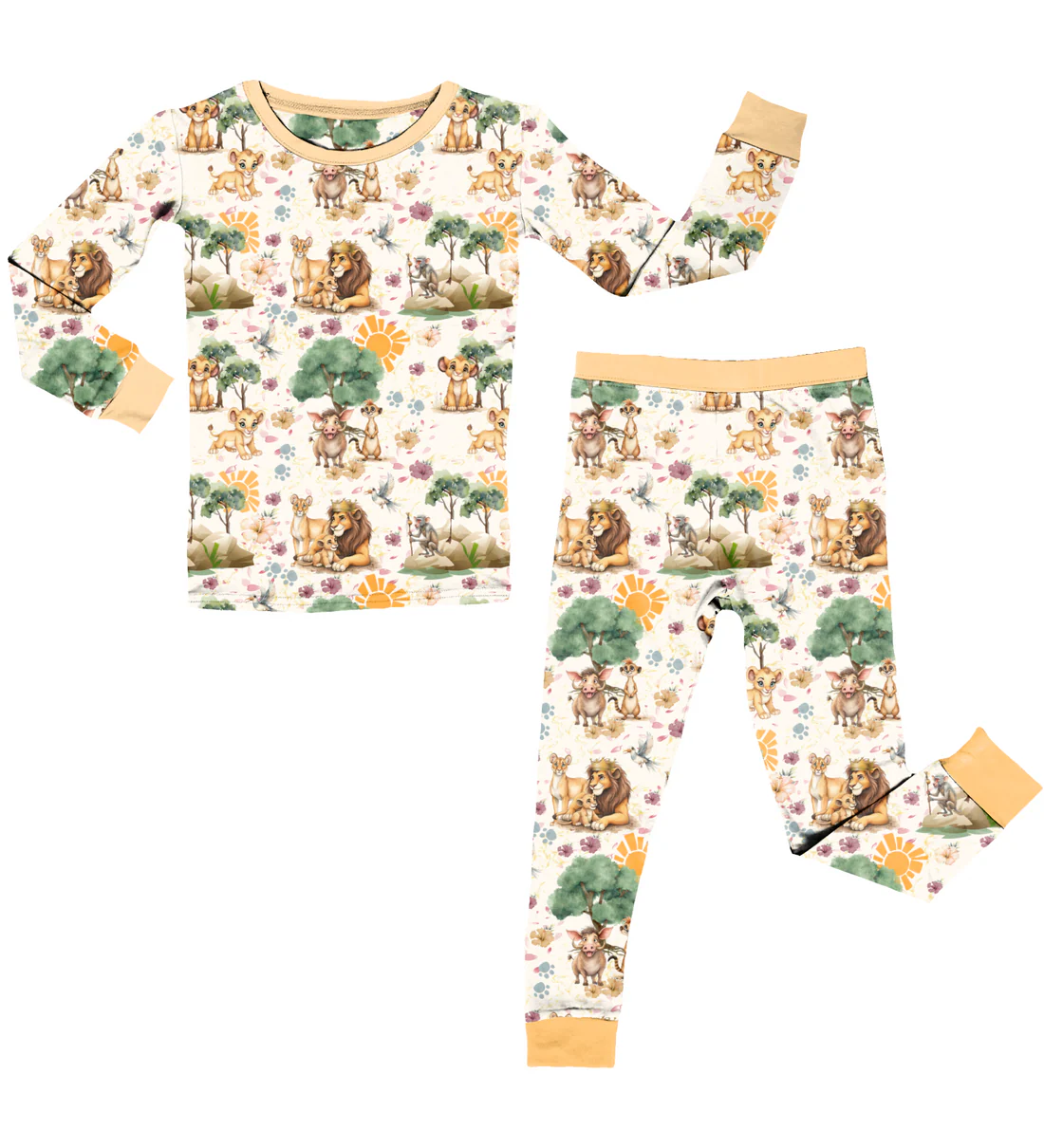 BLP1401 Baby Boys Cartoon Lion Long Sleeve Pajama Set Preorder