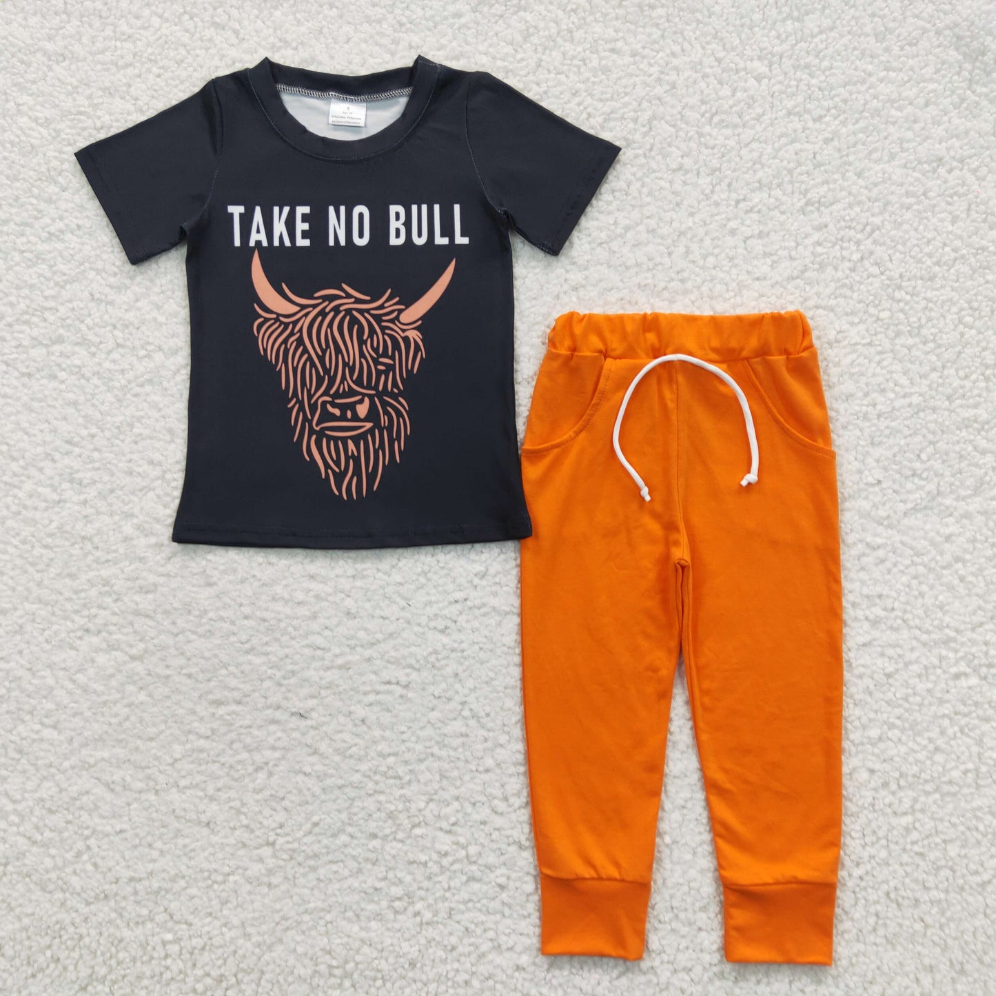Take No Bull Baby Boys Orange Pants Set On Sale