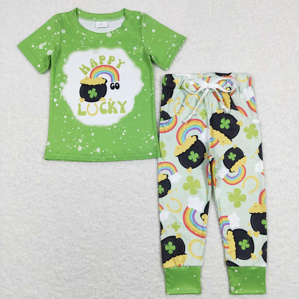 Toddler Boys Happy Lucky St. Patrick's Day Outfit