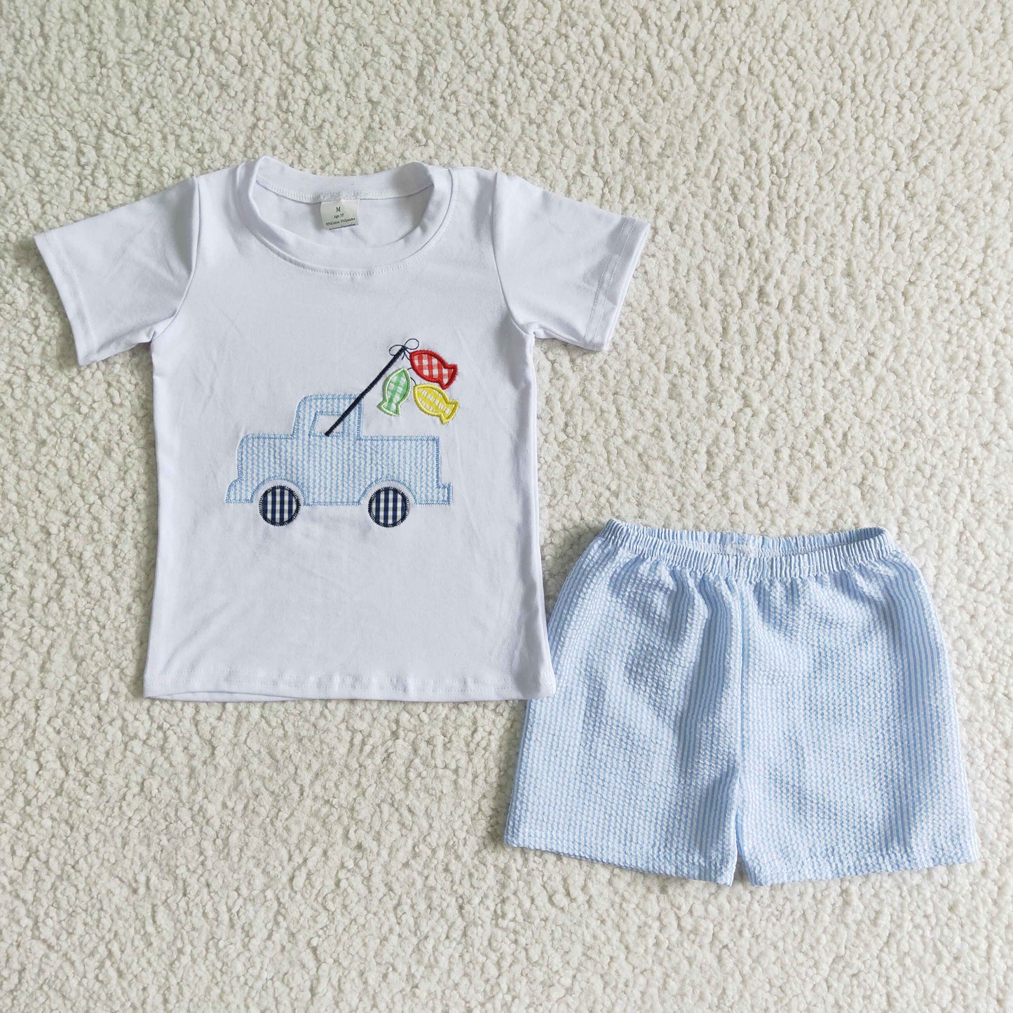 BSSO0018 Summer Boys Fish Truck Oufit