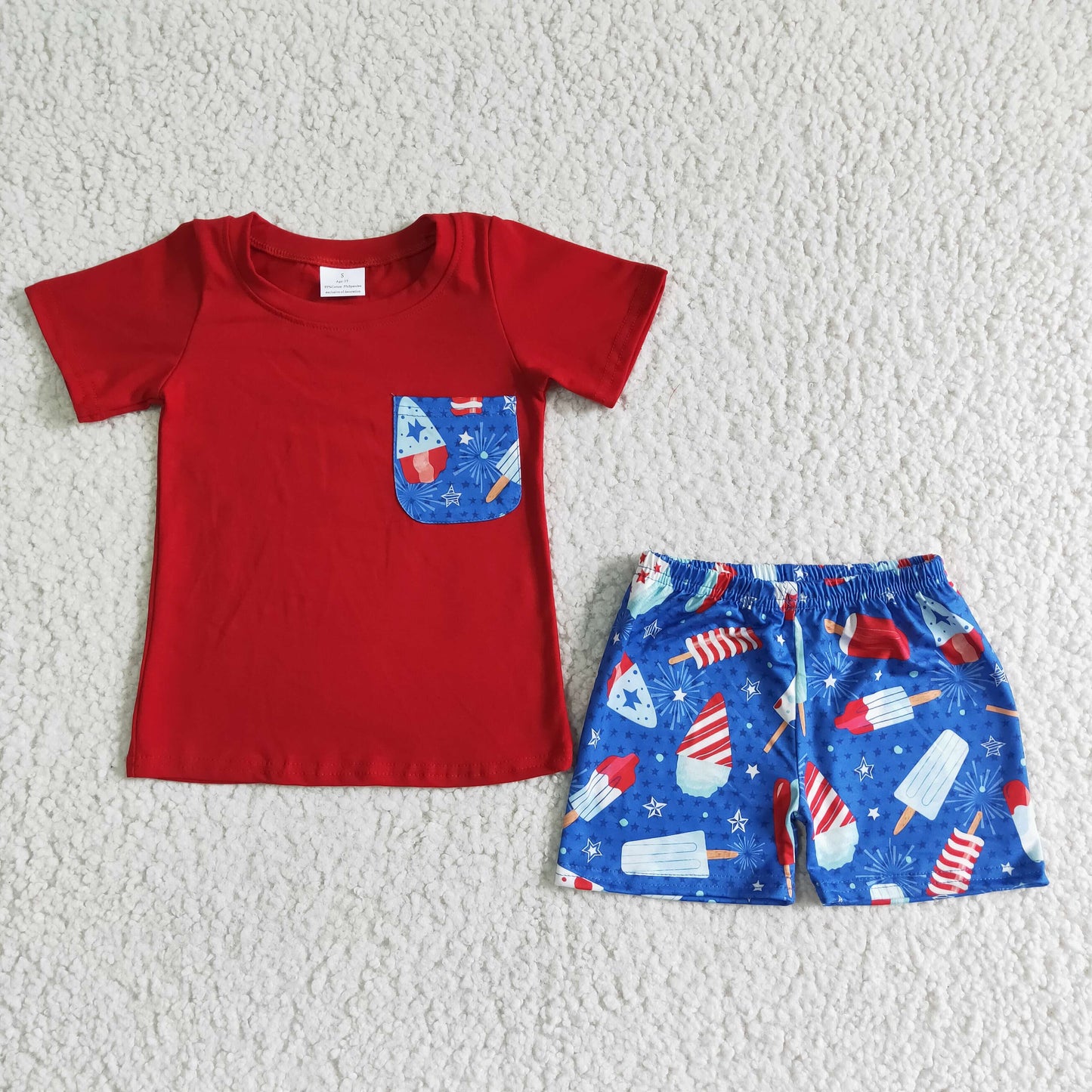 BSSO0025 Summer Boys Cartoon July 4th Outfit