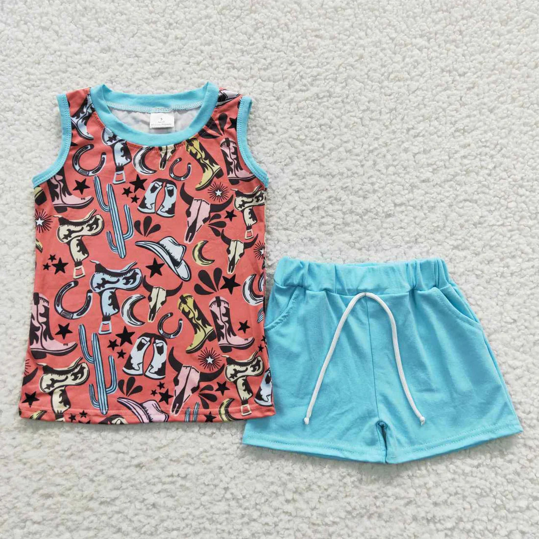 Sibling Baby Boys Sleeveless Top Shorts Set