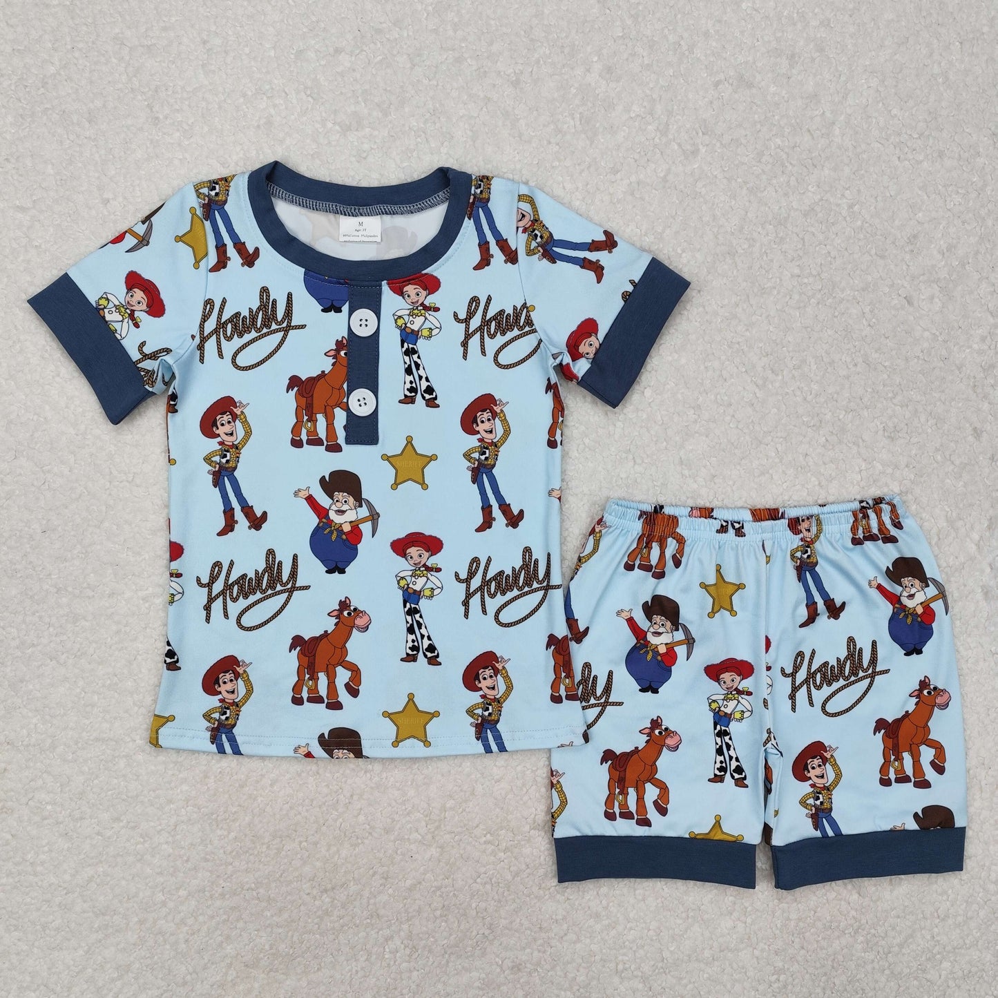 Baby Boys Brother Sibling Cartoon Toy Summer Shorts Set