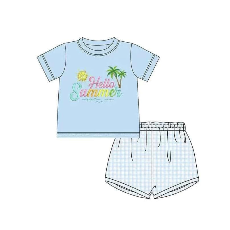 BSSO1428 Baby Boys Hello Summer Short Set Preorder